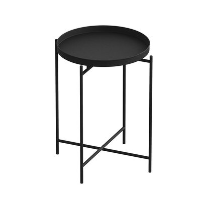 Bout de canapé avec plateau à rebord rond en Métal H56 cm - PARKER CALICOSY