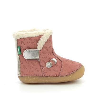 Bottes cuir fourrées So Windy, semelle souple KICKERS