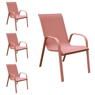 Chaises en textilène, lot de 4, MARBELLA HAPPY GARDEN