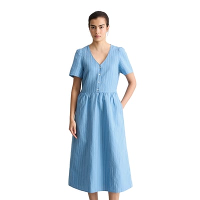 Robe à rayures régulière en mélange de lin et de coton MARC O’POLO DENIM