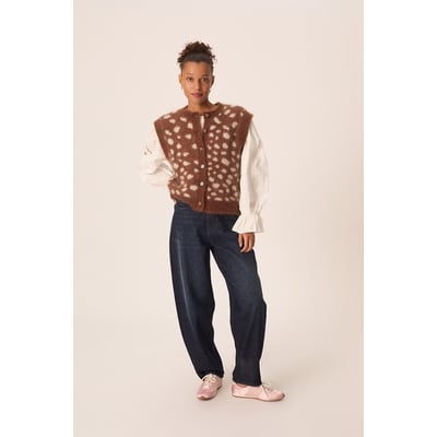 Chaleco con cuello redondo, estampado DES PETITS HAUTS