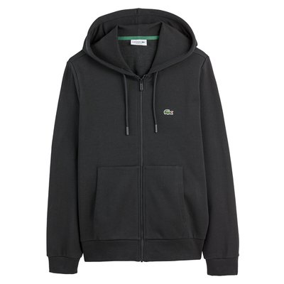 Sweat zippé à capuche en coton LACOSTE