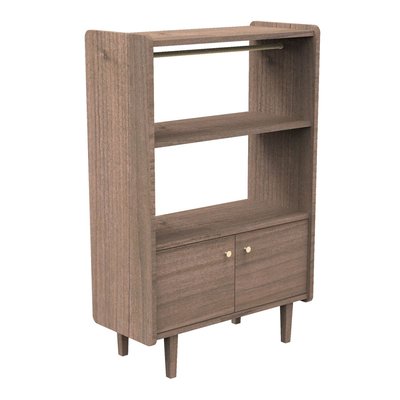 Bibliothèque 2 portes et 1 penderie en bois avec boutons métal SAUTHON