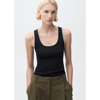 Top décolleté liserés contrastés MANGO