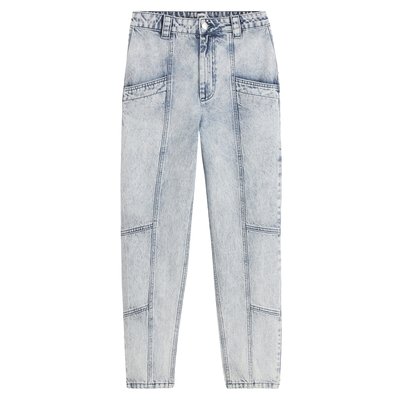Snow Wash Mom Jeans with High Waist LA REDOUTE COLLECTIONS