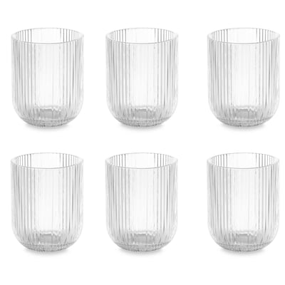Set de 6 gobelets à eau en verre strié 27cl WADIGA