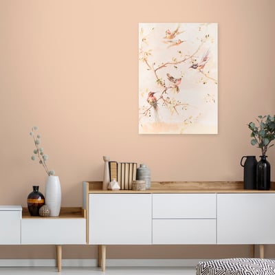 Décoration Murale Oiseau Laiton Doré - 9,5x6,5cm - Design Minimaliste Pour Salon, Chambre
