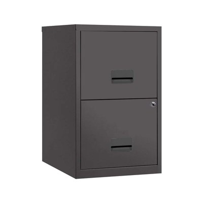Colonne de rangement basse en acier 2 tiroirs Anthracite PIERRE HENRY