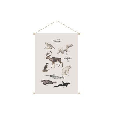 Kakemono enfant tableau en toile suspendue illustration animaux polaires L40 x H60 cm POLAR MILIBOO