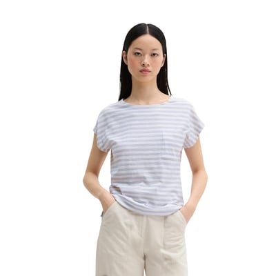 T-shirt rayé régulier en jersey slub doux en coton MARC O'POLO