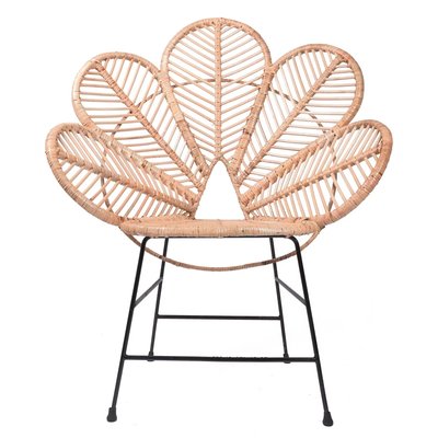 Chaise en rotin forme fleur COQUELICOT HYDILE