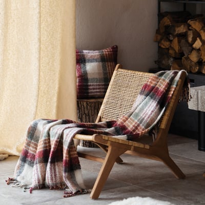 Plaid tartan Ecossais  - Effet mohair - QABANE HOME MAISON