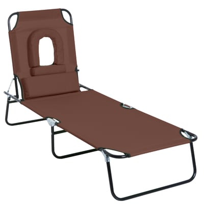 Chaise longue Acier Gris OUTSUNNY