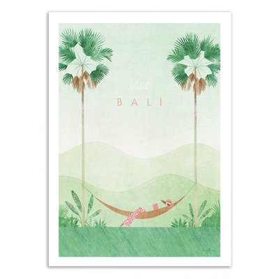 Affiche d’art et cadre noir 50 x 70 cm - Visit Bali - Henry Rivers WALL EDITIONS