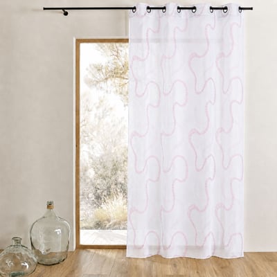 Voilage tissé et brodé en zig zag HOME MAISON