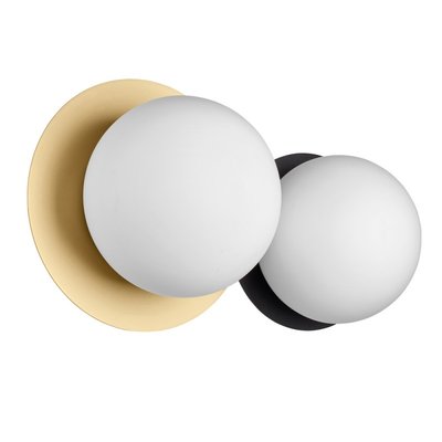 Applique Duo Salle De Bain Laiton Et Noir Mat Ip44 Alix MILLUMINE