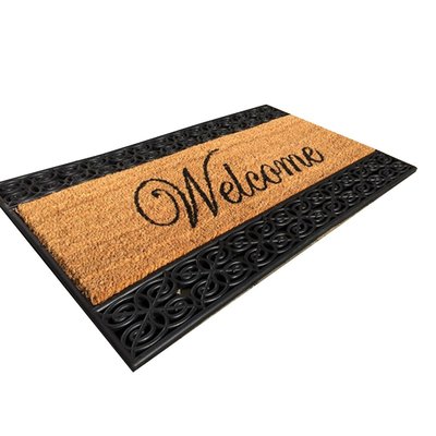 Paillasson Welcome marron et noir 45 x 75 cm CALICOSY