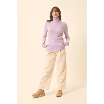 Pull Col Roulé Mauve Chiné Lexie JUST CASHMERE