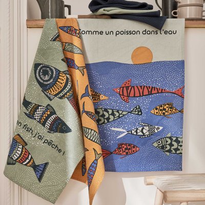 Set de 3 torchons motifs poisson SUD ETOFFE