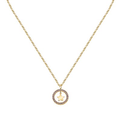Collier en acier, Pierre précieuse FRIENDSHIP LA PETITE STORY