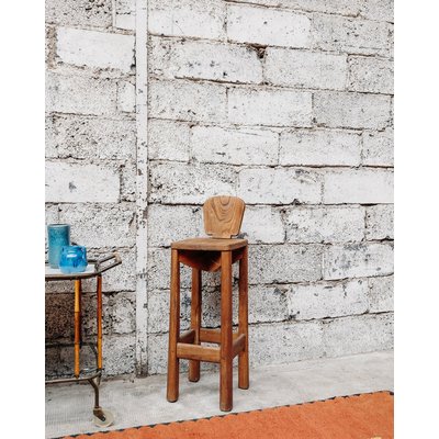 Tabouret de bar en orme Gaston N°98 - Bon état DEBONGOUT