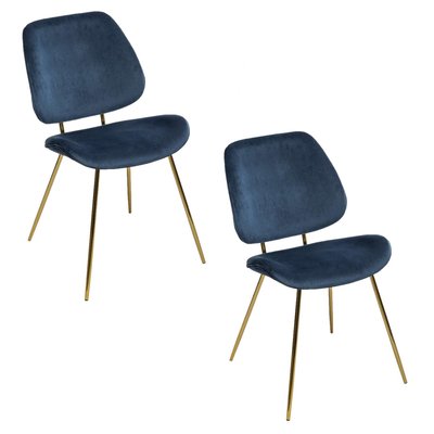 2 Chaises design velours et métal Slow TOILINUX