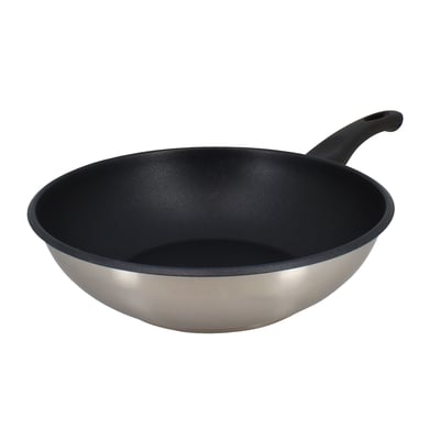 Wok 28 cm en acier inoxydable, FIRST MENASTYL