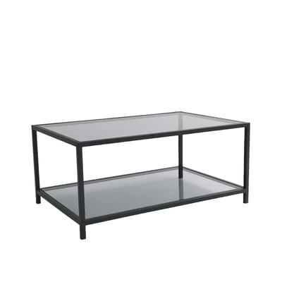 Table basse rectangulaire double plateau en verre TULUM PIER IMPORT