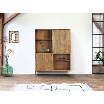 Buffet  en bois massif 2 portes 120 cm, BAZILE BOBOCHIC