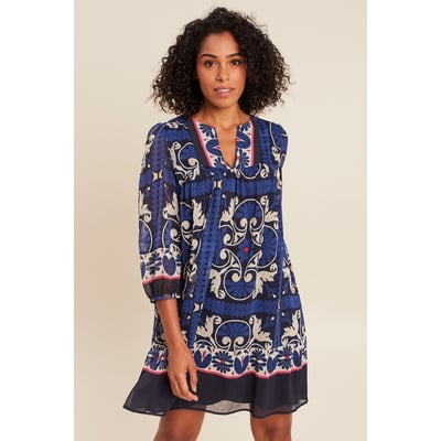 Robe courte évasée col tunisien BREAL