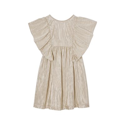 Robe de fête lamée effet plissé manches papillon VERTBAUDET