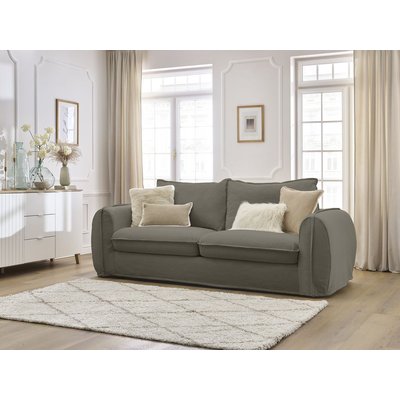 Canapé lit 3 places en tissu lisse couchage 140x194 cm, ARCHIMEDE BOBOCHIC