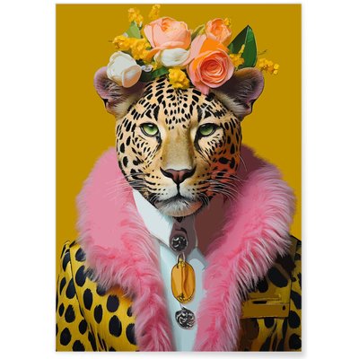 Affiche Léopard chic fleuri L'AFFICHERIE