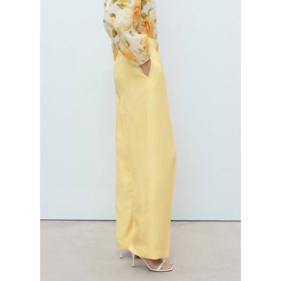 Pantalon mélange de lin pinces MANGO