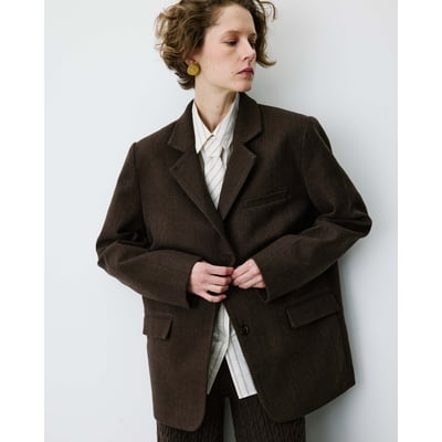Blazer oversize structuré à boutons au dos chocolat Behati GRACE & MILA