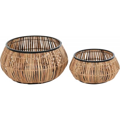 Cache-pots en rotin (lot de 2), Balines RECOLLECTION