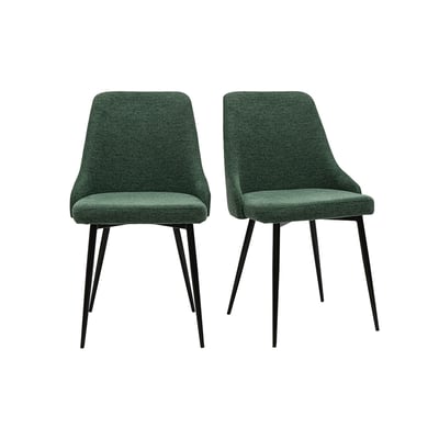 Chaises design en tissu effet velours texturé terre brûlée et métal noir (lot de 2) CULT MILIBOO