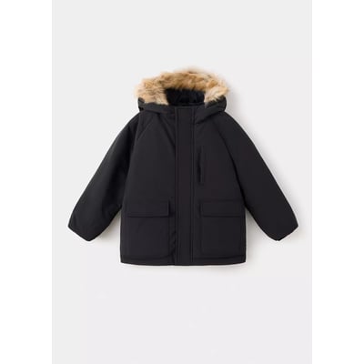 Anorak matelassé capuche imitation fourrure MANGO BABY