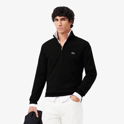 Pull zippé coton  col montant LACOSTE