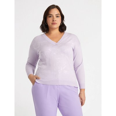 Pull avec broderie à fleurs en micro-paillettes FIORELLA RUBINO