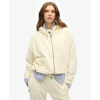 Sweat à capuche zippé en velours SUPERDRY