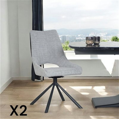 Chaise contemporaine pivotante grise (lot de 2) LIGURIE PIER IMPORT