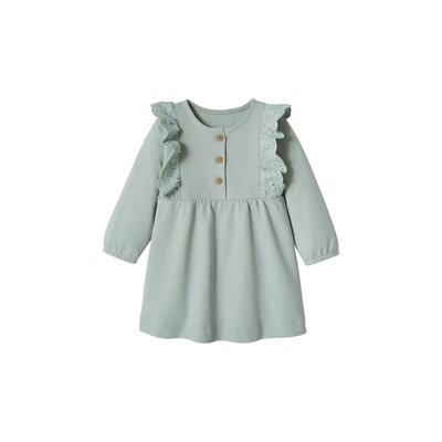 Robe en molleton volant en broderie anglaise VERTBAUDET