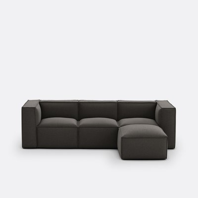 Modulaire zetel, 3-zit en poef, getextureerde stof Seven LA REDOUTE INTERIEURS