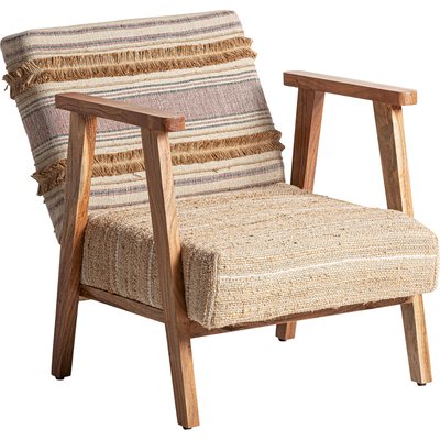 Fauteuil en bois et coton, Quincy Boho RECOLLECTION