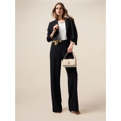 Pantalon palazzo réalisé en tissu fluide uni OLTRE