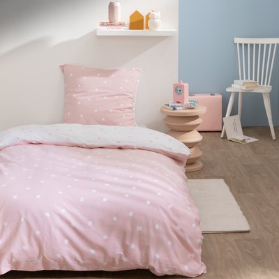 Parure de lit imprimée 100% coton, PINK SPOTS MATT ET ROSE
