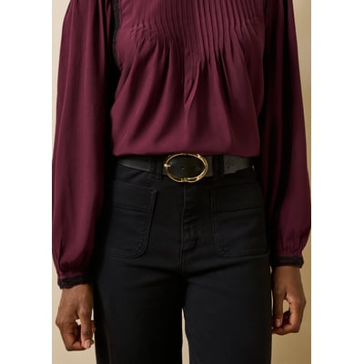 Ceinture en cuir boucle ovale LA FEE MARABOUTEE
