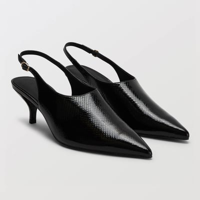 Slingback en cuir imitation python MONOPRIX