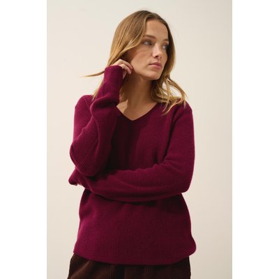 Pull Col V  Bordeaux Cielora JUST CASHMERE